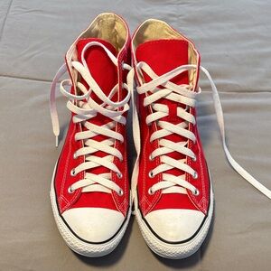 Converse Red High-Tops with White Accents